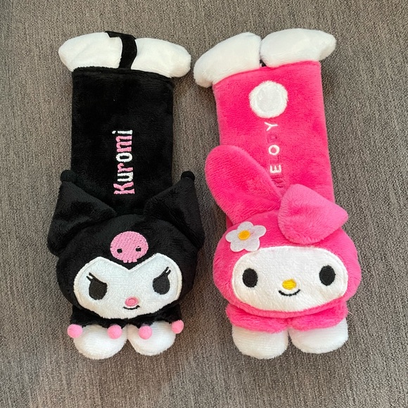 Kuromi & My Melody Seatbelt Covers Set - Picture 2 of 6